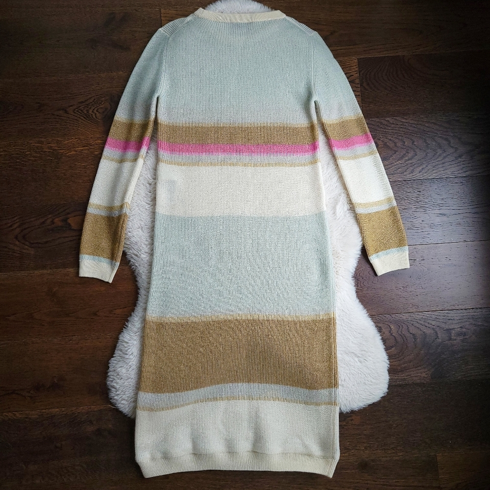 Missoni Colorblock Metallic Stripe Ribbed Cashmere Sweater Dress - Picture 12 of 14